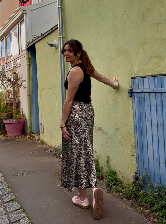 Jupe midi satinée : zèbre ou léopard