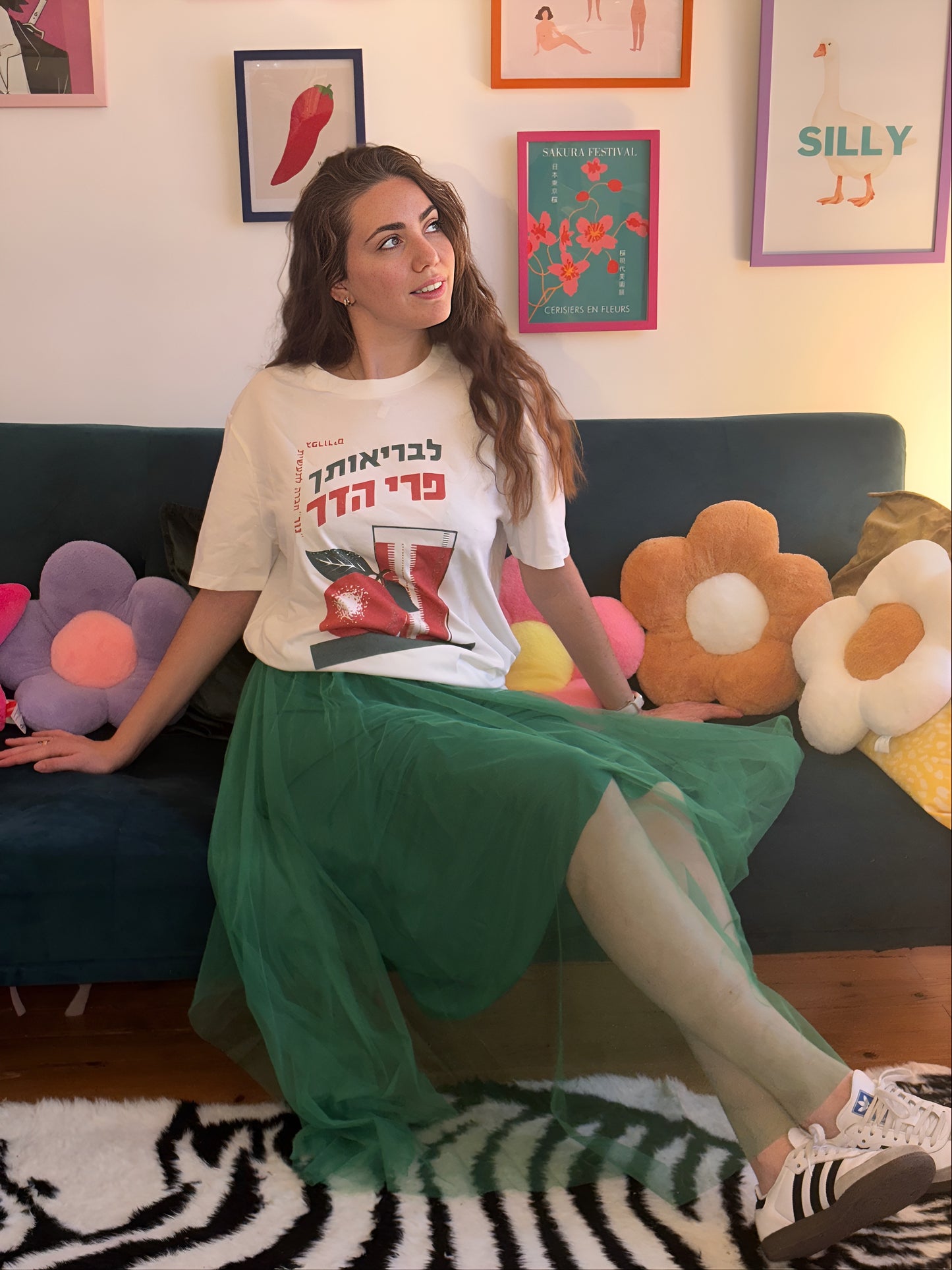 Jupe midi en tulle : Bleue, orange ou verte - "Shirley"